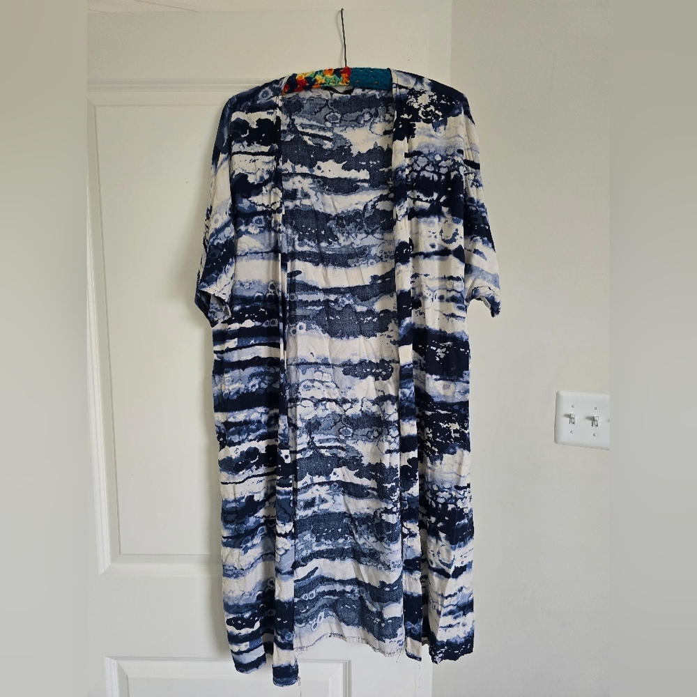 Esmara Lightweight Kimono Cardigan – Blue Tie Dye Print – One Size